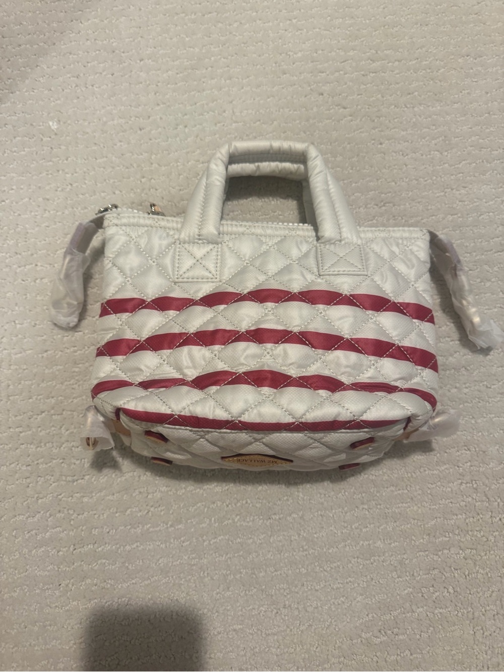 MZ Wallace White & Red Quilted Mini Purse - Picture 2 of 5